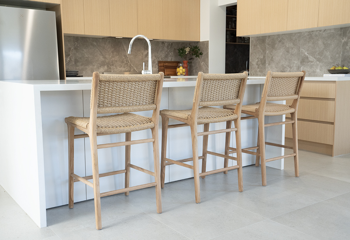 Zen Counter Stool Sand (Close Weave), Width 48cm x Depth 46cm x Height 95cm - Image 11