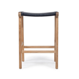 wp-image-tigress-61132.jpg Pasadena Leather Saddle Stool Black Flat, W 46cm x D 38cm x H 66cm