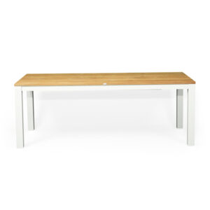wp-image-tigress-61209.jpg Carmel Outdoor Extension Table 2.3m – Pearl White Powder Coated Legs, L 160cm-230cm x W 100cm x H 76cm