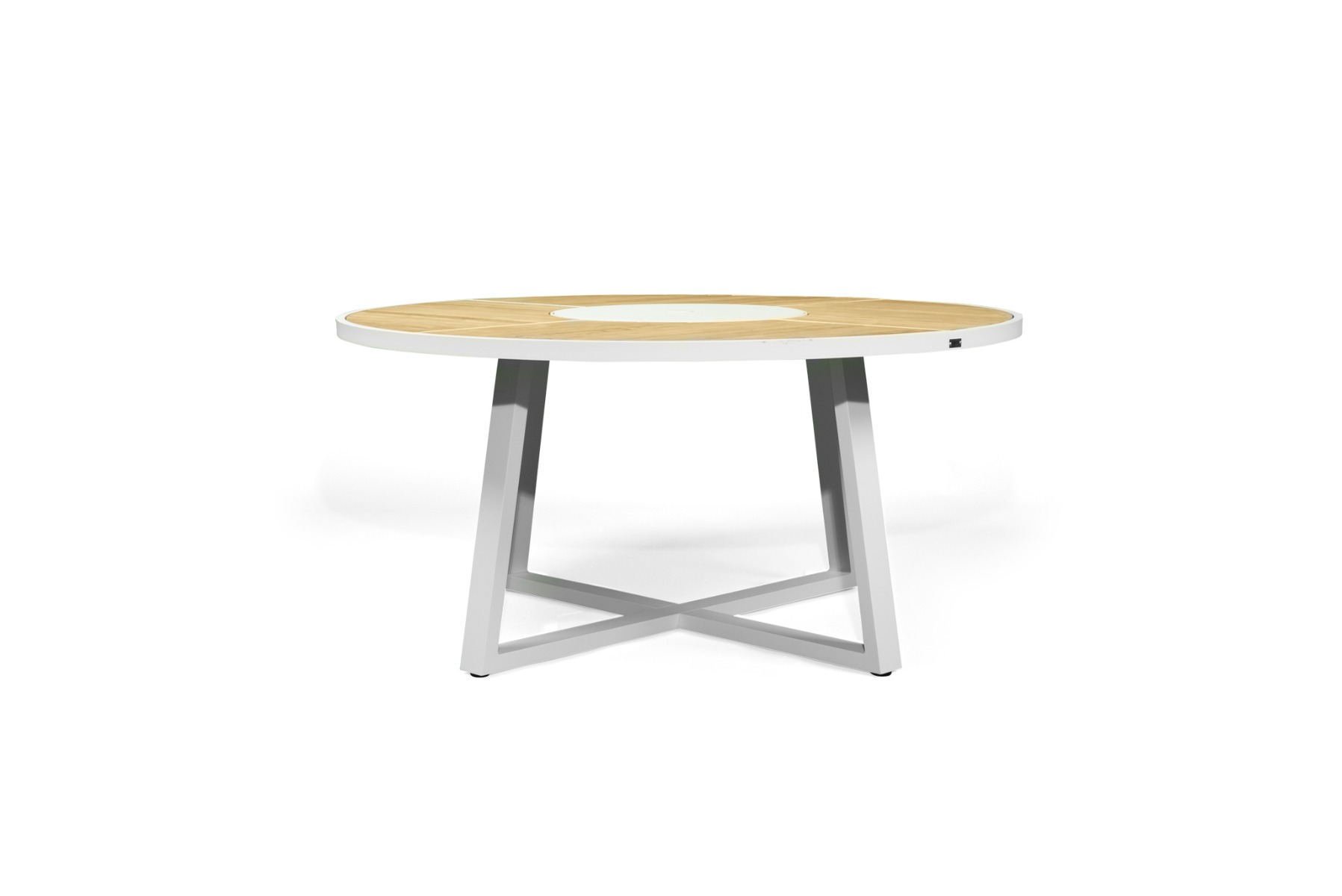Watego Outdoor Round Dining Table – 1.9m – White Pearl Powder Coated Legs - Image 6