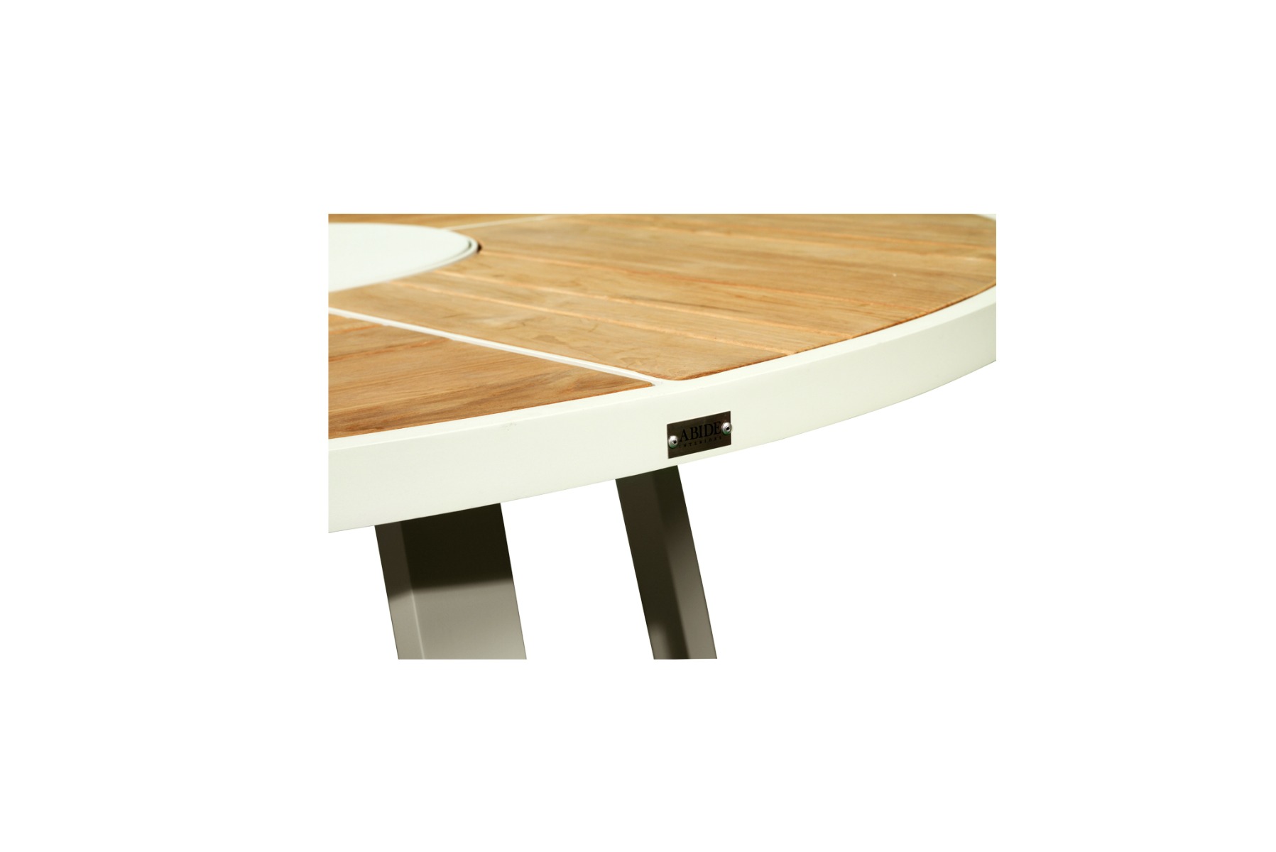Watego Outdoor Round Dining Table – 1.9m – White Pearl Powder Coated Legs - Image 7