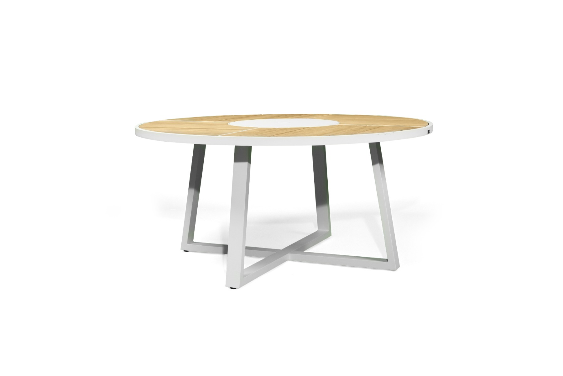 Watego Outdoor Round Dining Table – 1.9m – White Pearl Powder Coated Legs - Image 8