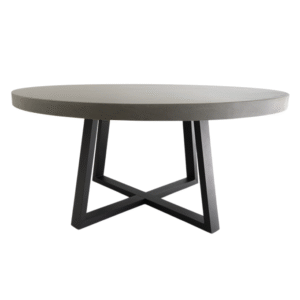 wp-image-tigress-61250.png 1.6m Alta Elkstone Round Dining Table – Pebble Grey with Black Powder Coated Legs