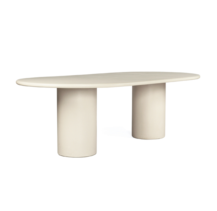 Lorenzo Oval Dining Table Ivory, W 240cm × D 120cm x H 75cm