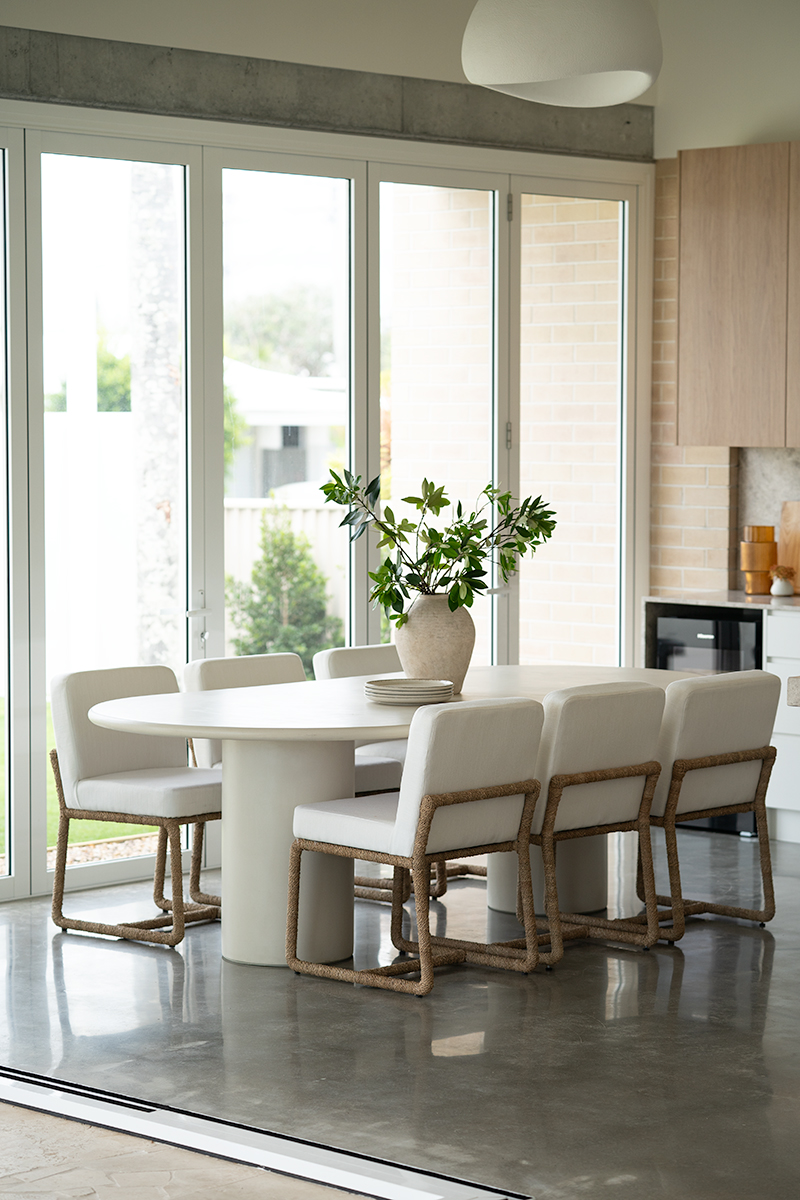 Lorenzo Oval Dining Table Ivory, W 240cm × D 120cm x H 75cm - Image 2