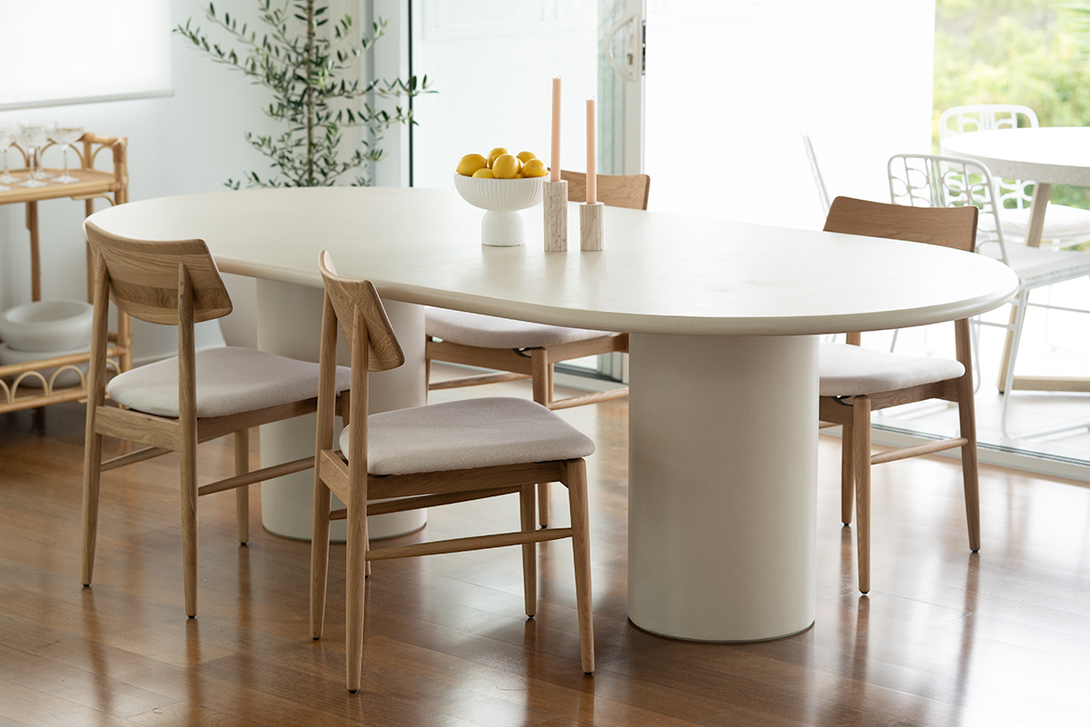 Lorenzo Oval Dining Table Ivory, W 240cm × D 120cm x H 75cm - Image 14