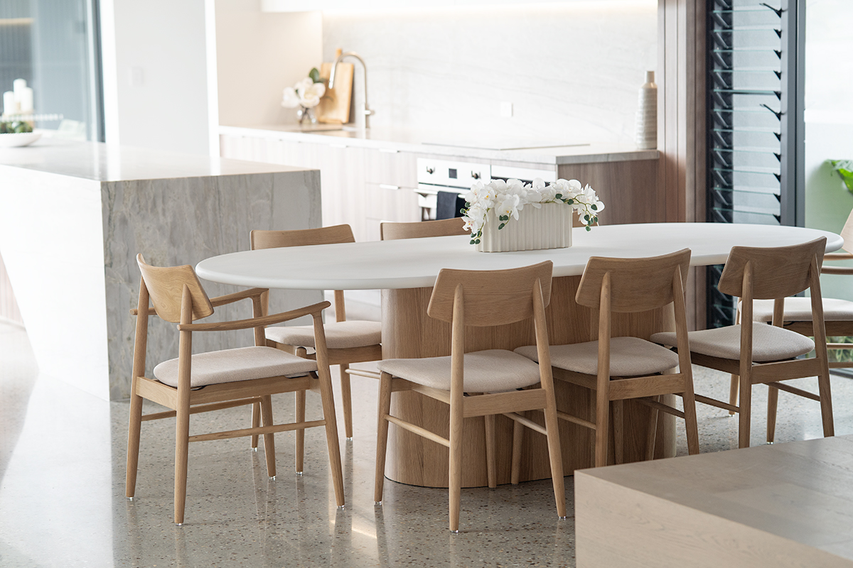 Harlow Oval Dining Table Natural Oak Base, Width 240cm x Depth 110cm x Height 76cm - Image 3