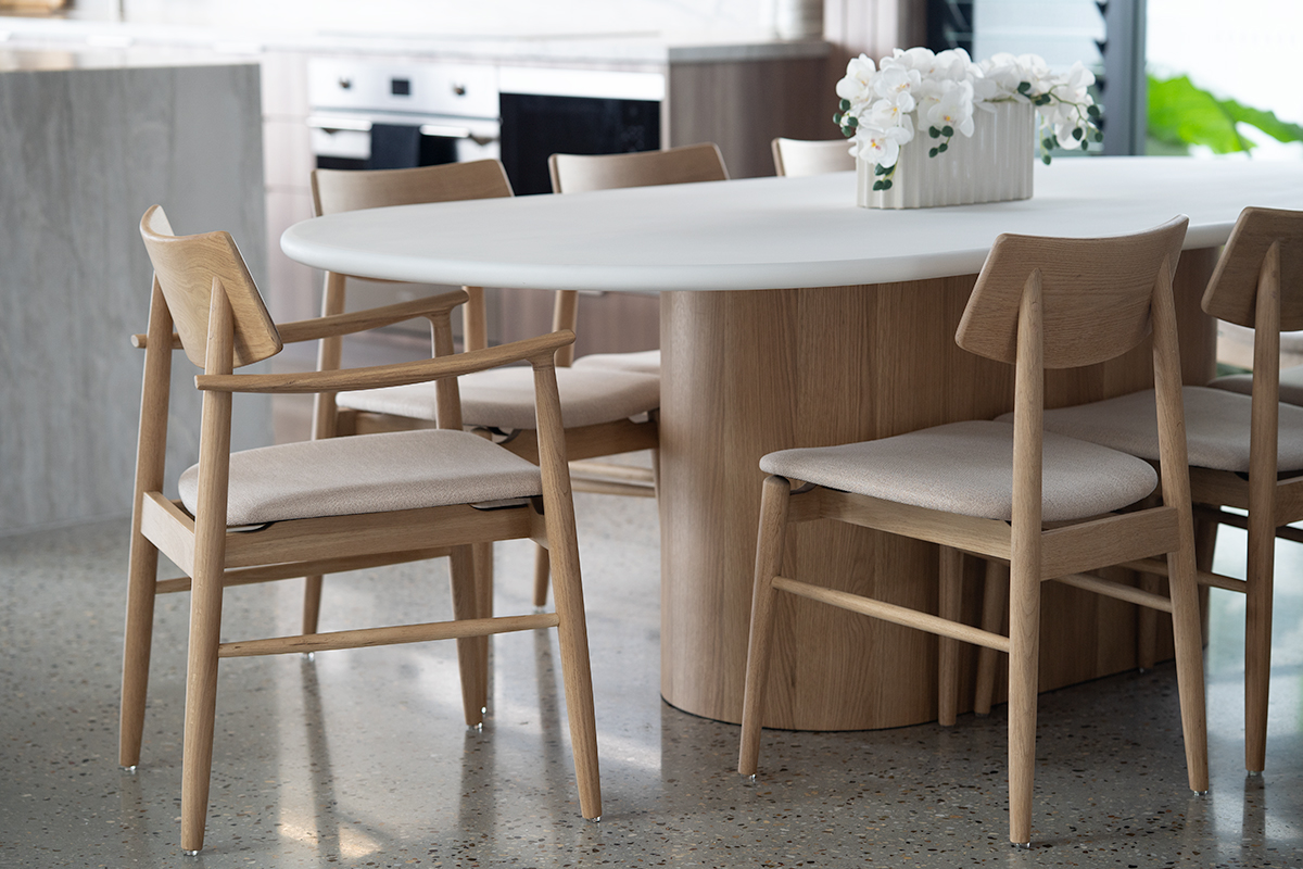 Harlow Oval Dining Table Natural Oak Base, Width 240cm x Depth 110cm x Height 76cm - Image 4