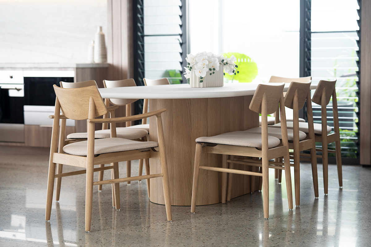 Harlow Oval Dining Table Natural Oak Base, Width 240cm x Depth 110cm x Height 76cm - Image 5