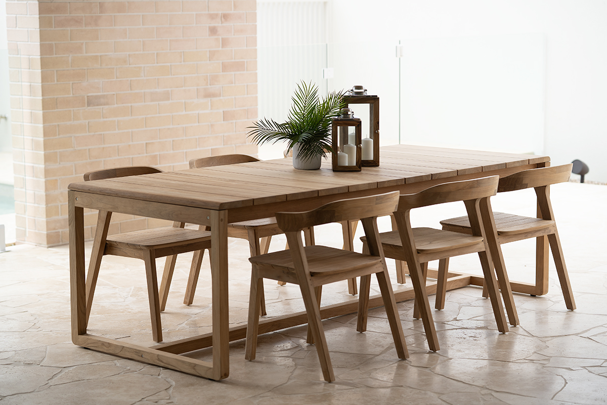 Santiago Outdoor Extension Dining Table, L 240-300cm x W 100cm x H 76cm - Image 5