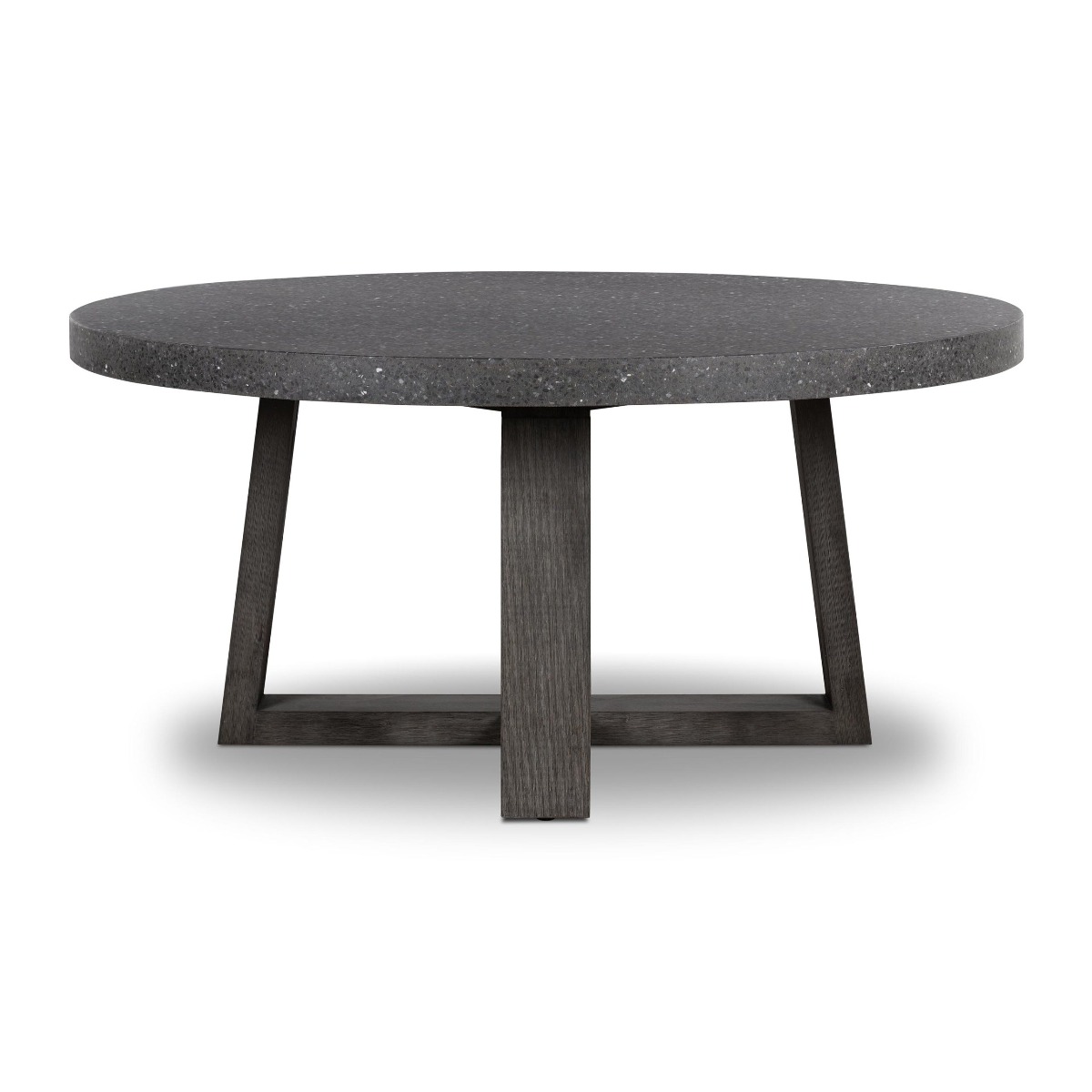 1.6m eTerrazzo Elkstone Round Dining Table – Apollo Black with Black Wash Legs - Image 7