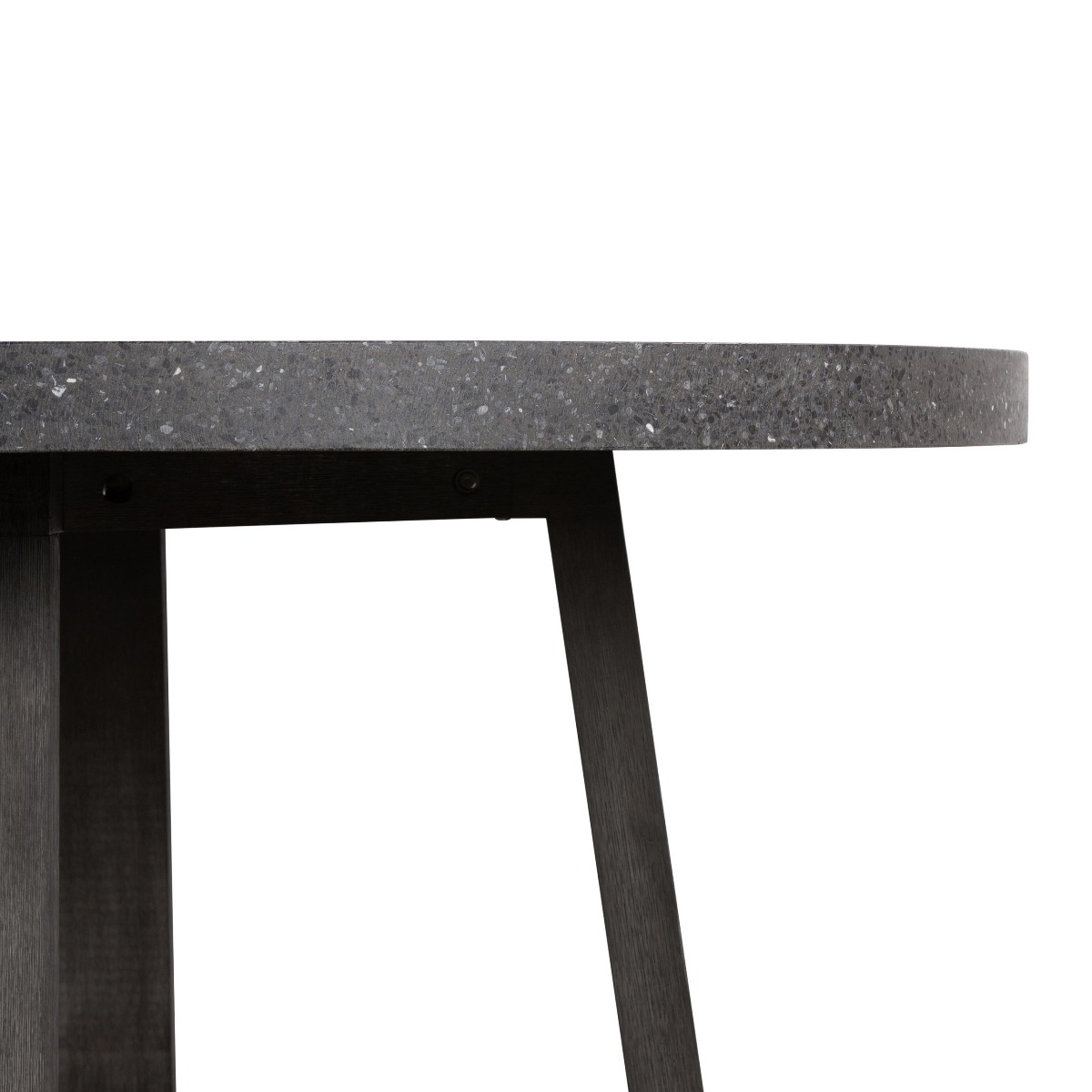 1.6m eTerrazzo Elkstone Round Dining Table – Apollo Black with Black Wash Legs - Image 8