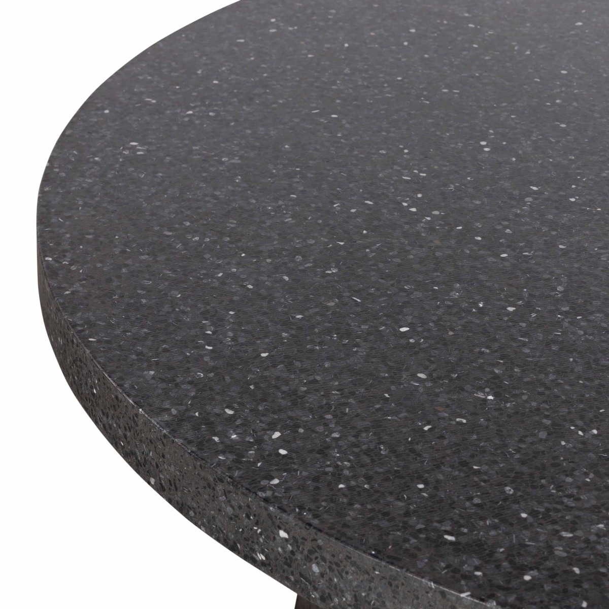 1.6m eTerrazzo Elkstone Round Dining Table – Apollo Black with Black Wash Legs - Image 10