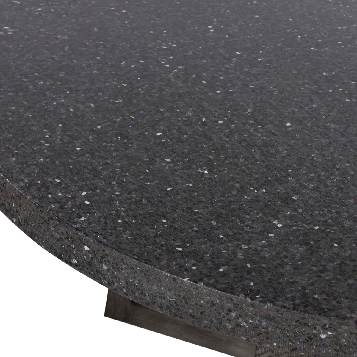 1.6m eTerrazzo Elkstone Round Dining Table – Apollo Black with Black Wash Legs - Image 11