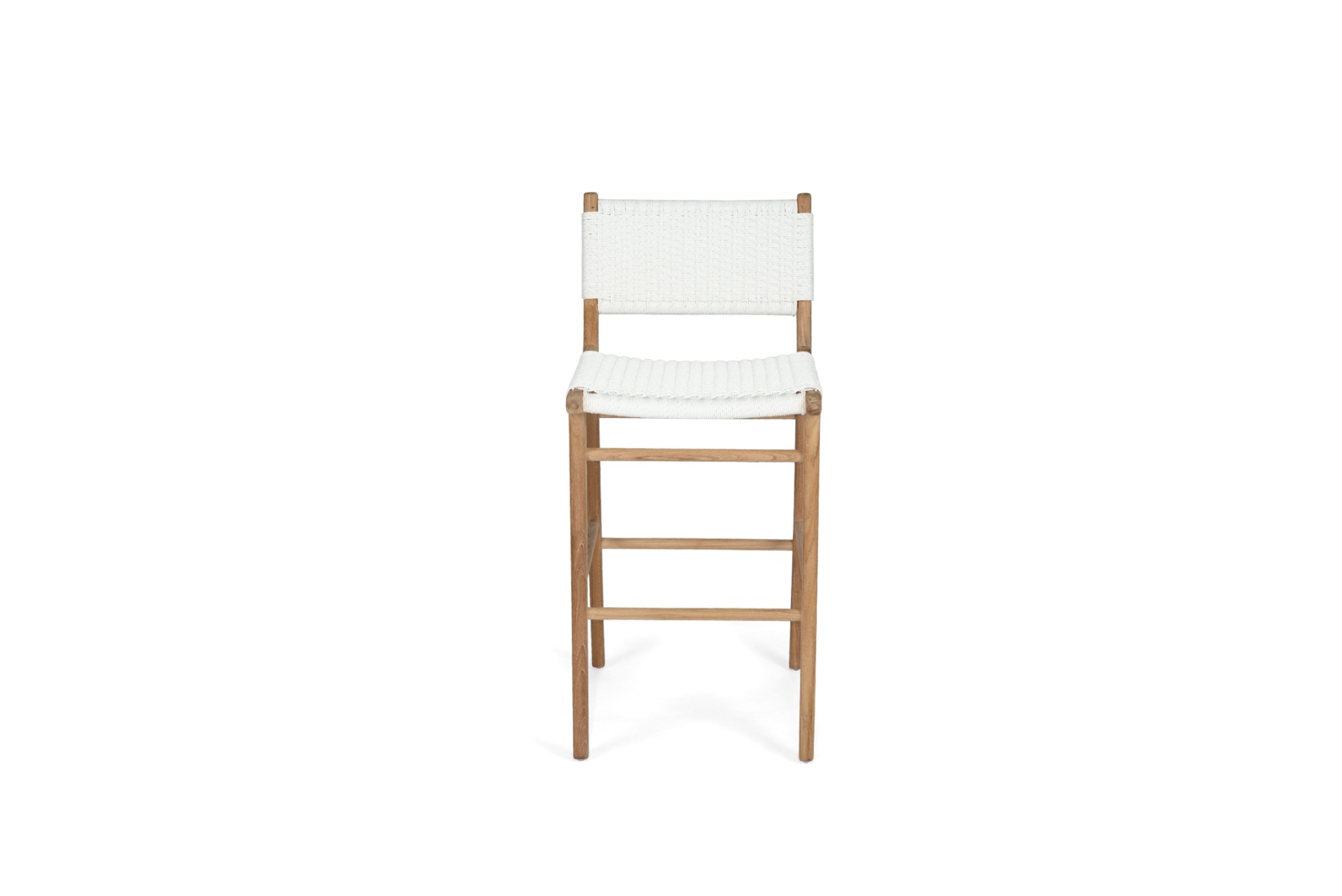 Zen Bar Stool White (Close Weave), W 45cm x D 40cm x H 110cm - Image 2