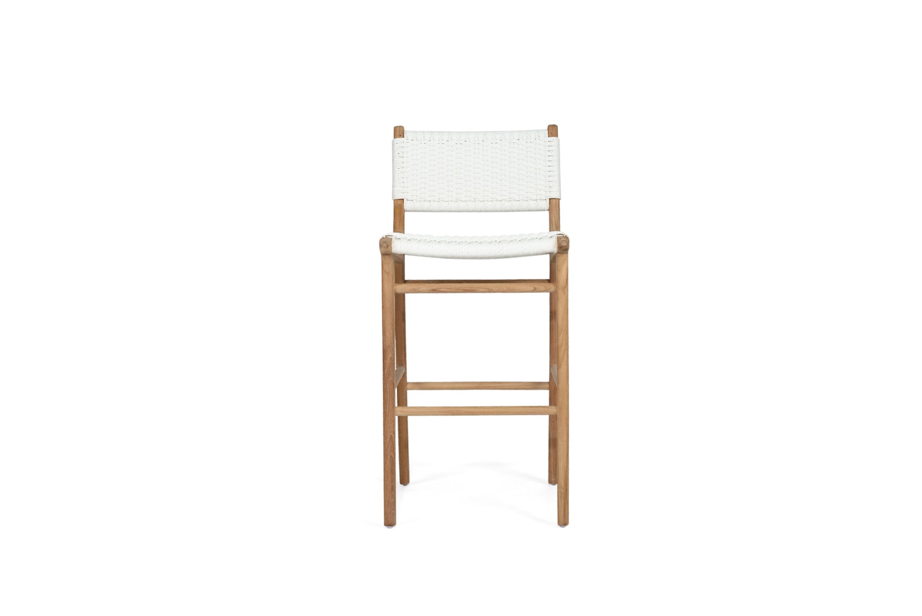 Zen Bar Stool White (Close Weave), W 45cm x D 40cm x H 110cm - Image 3