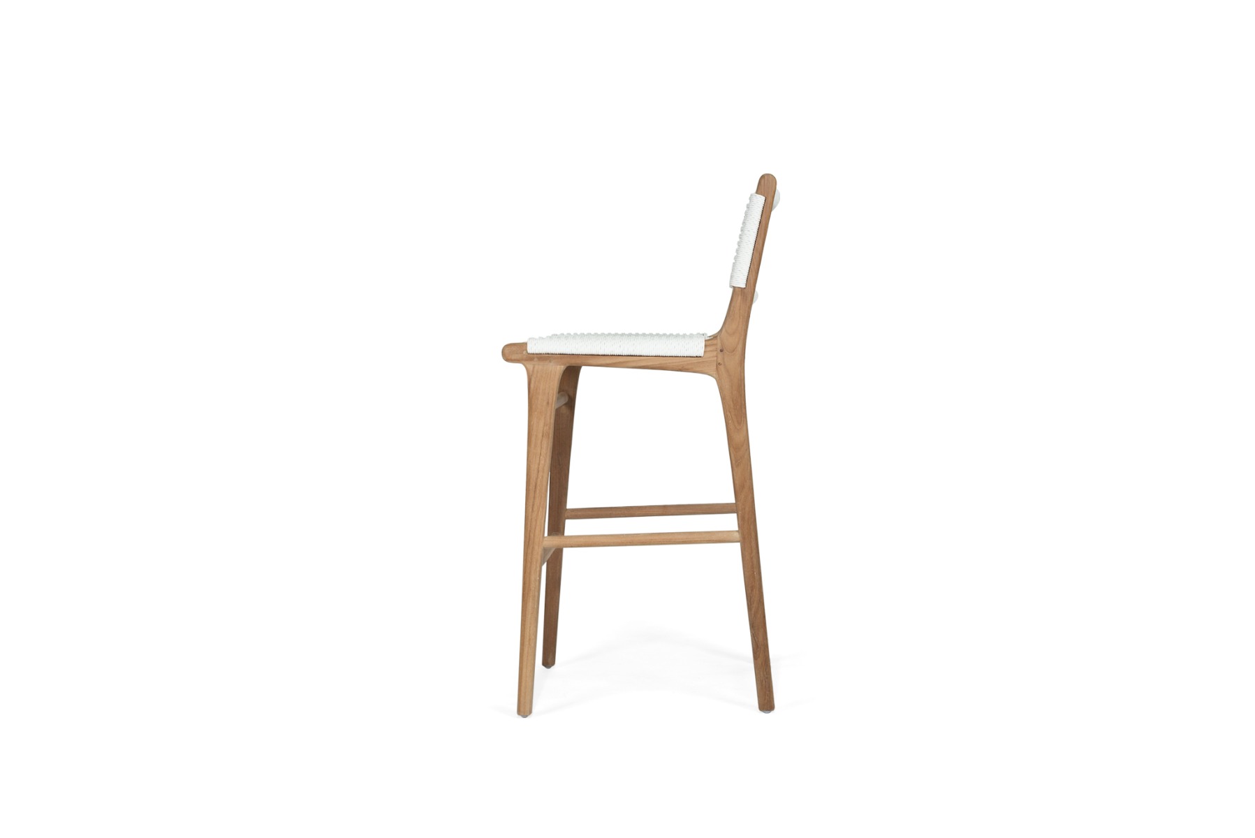 Zen Bar Stool White (Close Weave), W 45cm x D 40cm x H 110cm - Image 4