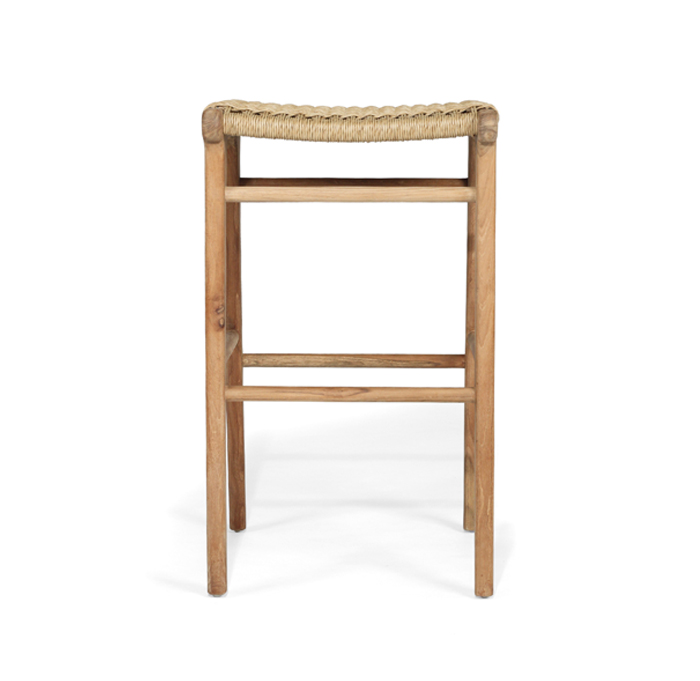Zen Backless Bar Stool Sand Close Weave, W 45cm x D 40cm x H 78cm