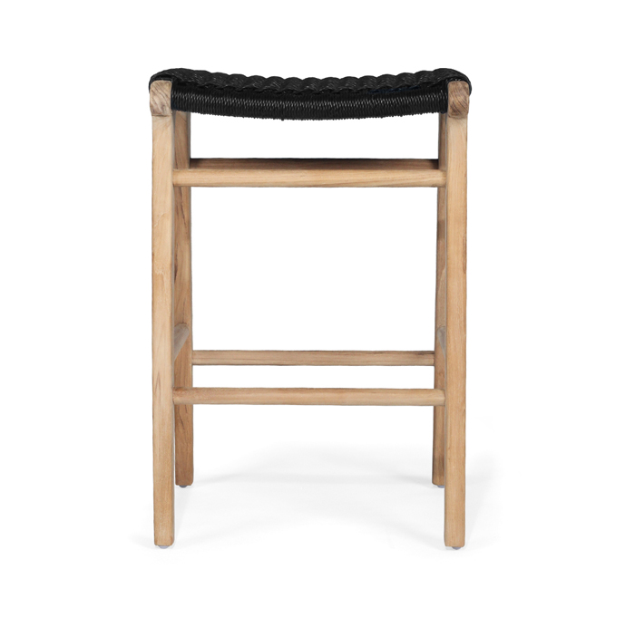 Zen Backless Counter Stool Black (Close Weave), W 45cm x D 40cm x H 68cm