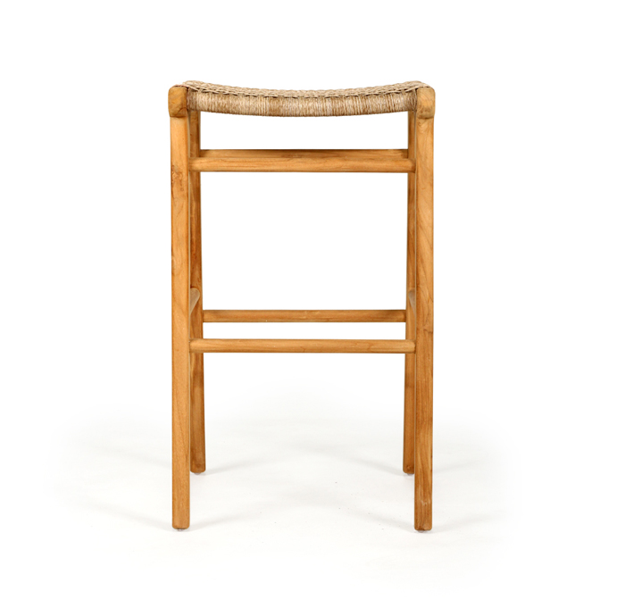 Zen Backless Bar Stool Washed Grey, W 45cm × D 40cm × H78cm