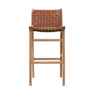 wp-image-tigress-61644.jpg Pasadena Leather Bar Stool Tan Woven, Width 43cm x Depth 48cm x Height 75cm