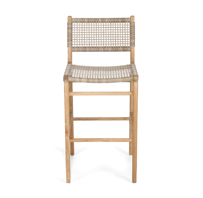 Zen Bar Stool Washed Grey, W 45cm×D 40cm × H 110cm