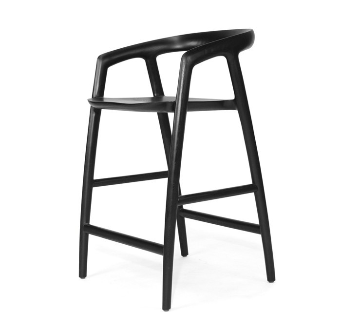 Cali Counter Stool Black, Width 55cm x Depth 54cm x Height 89cm