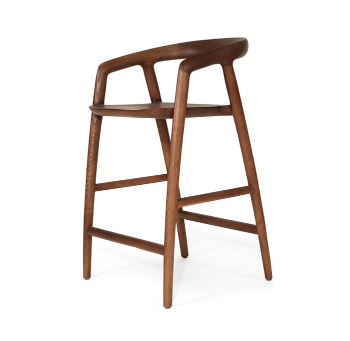 Cali Counter Stool Walnut, Width 55cm x Depth 54cm x Height 89cm