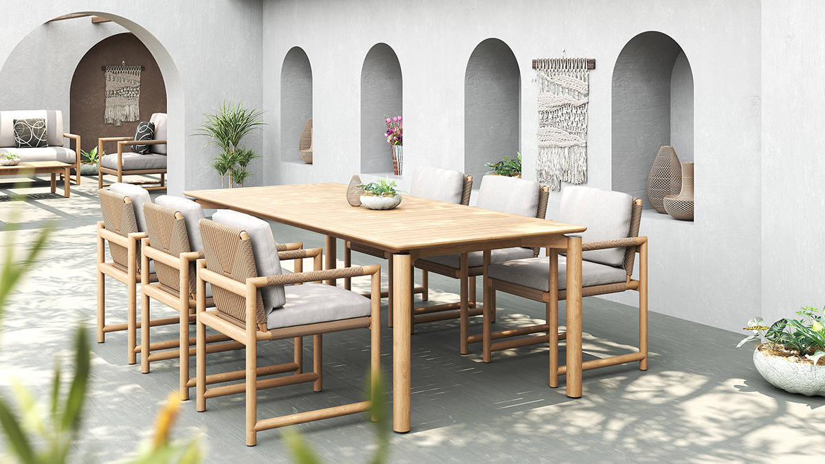 Esperance Outdoor Dining Table, L 240cm x W 100cm x H 76cm - Image 5