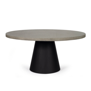 wp-image-tigress-61770.png 1.6m Avalon Elkstone Round Dining Table – Speckled Grey with Black Powder Coated Cone Base