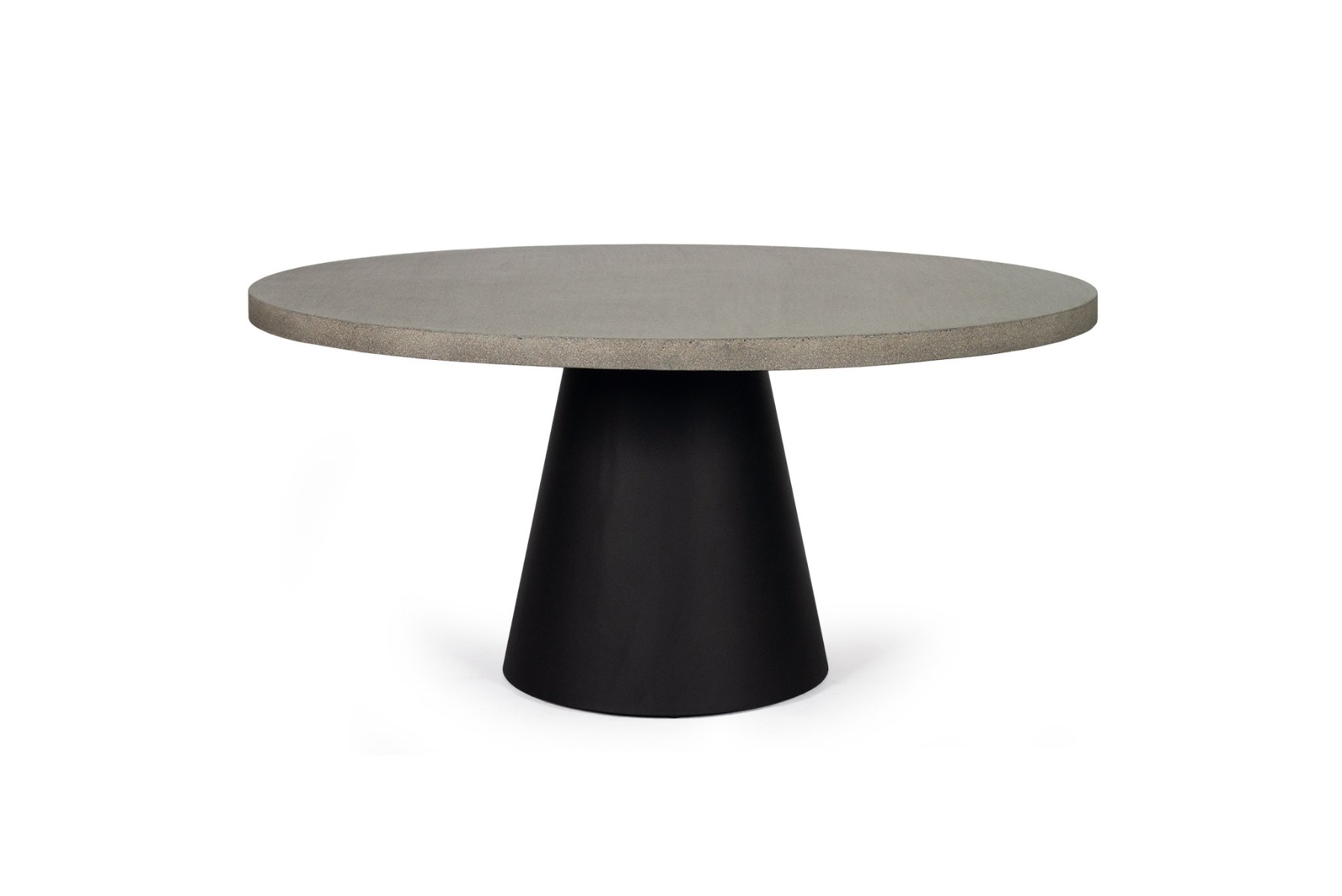 1.6m Avalon Elkstone Round Dining Table – Speckled Grey with Black Powder Coated Cone Base - Image 3