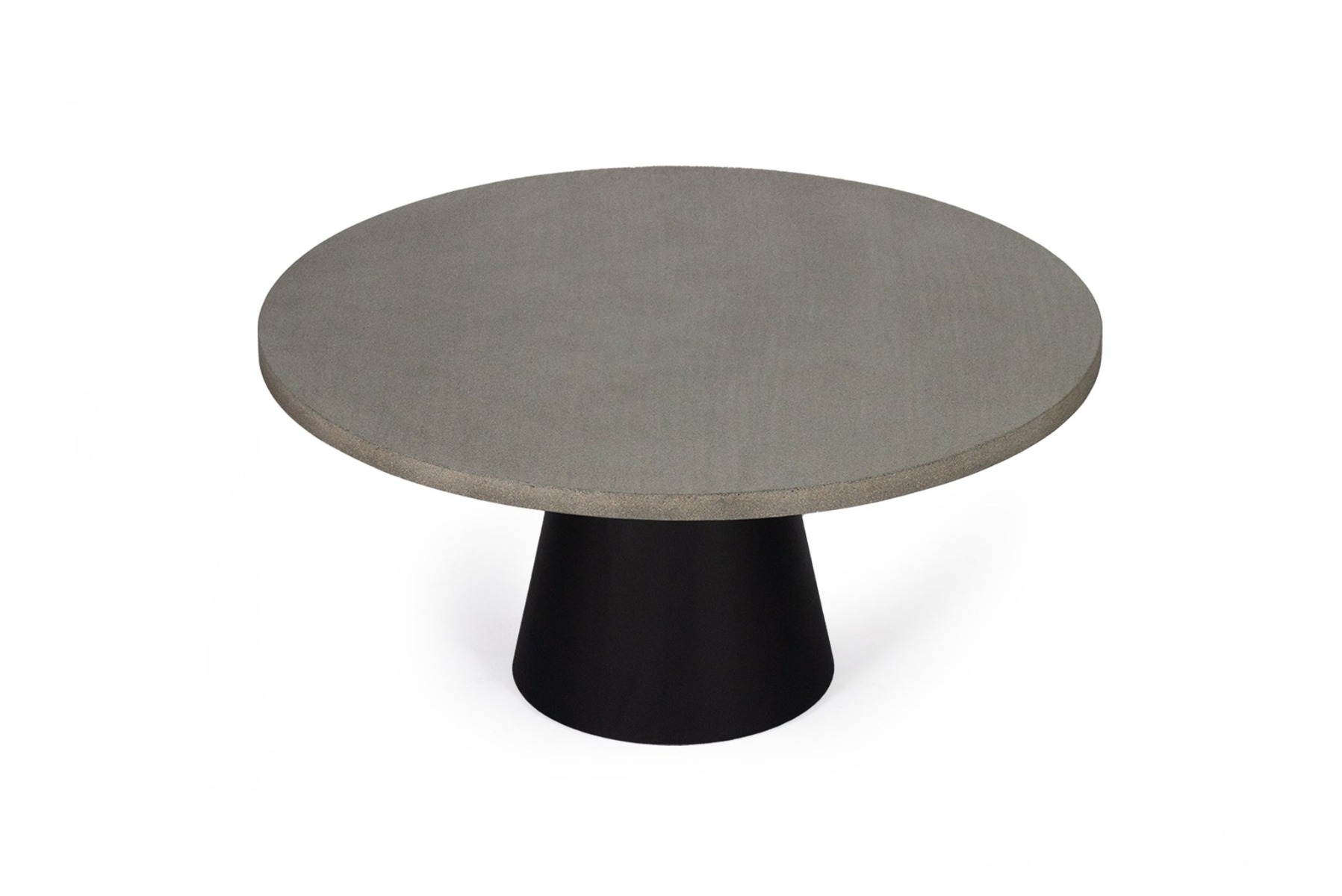 1.6m Avalon Elkstone Round Dining Table – Speckled Grey with Black Powder Coated Cone Base - Image 4
