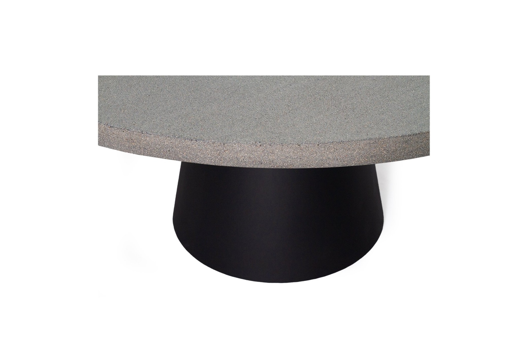 1.6m Avalon Elkstone Round Dining Table – Speckled Grey with Black Powder Coated Cone Base - Image 5
