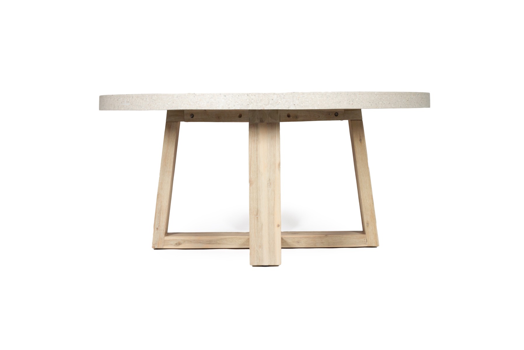 1.6m eTerrazzo Elkstone Round Dining Table – Ivory Coast with Ivory Washed Legs - Image 2