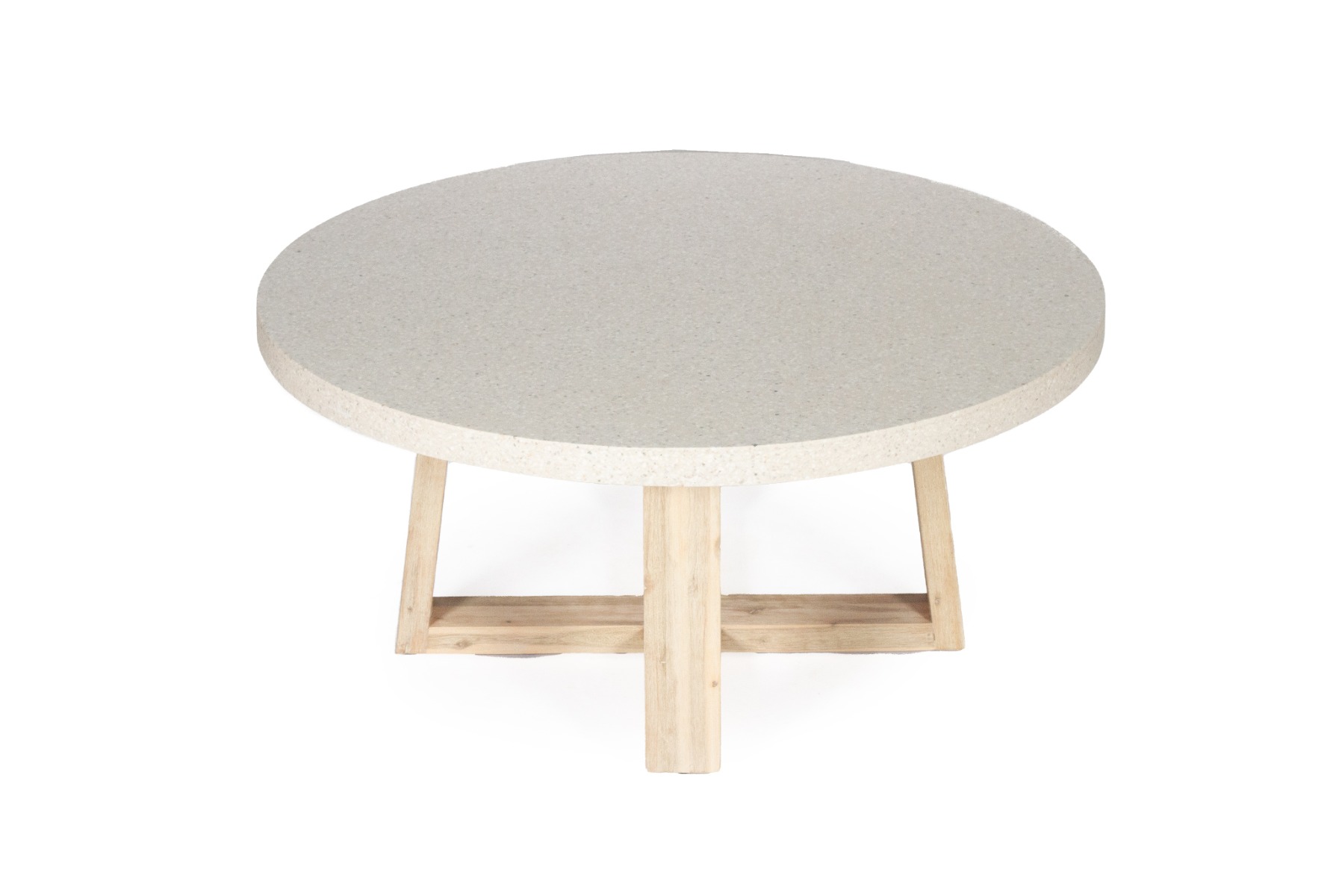 1.6m eTerrazzo Elkstone Round Dining Table – Ivory Coast with Ivory Washed Legs - Image 3