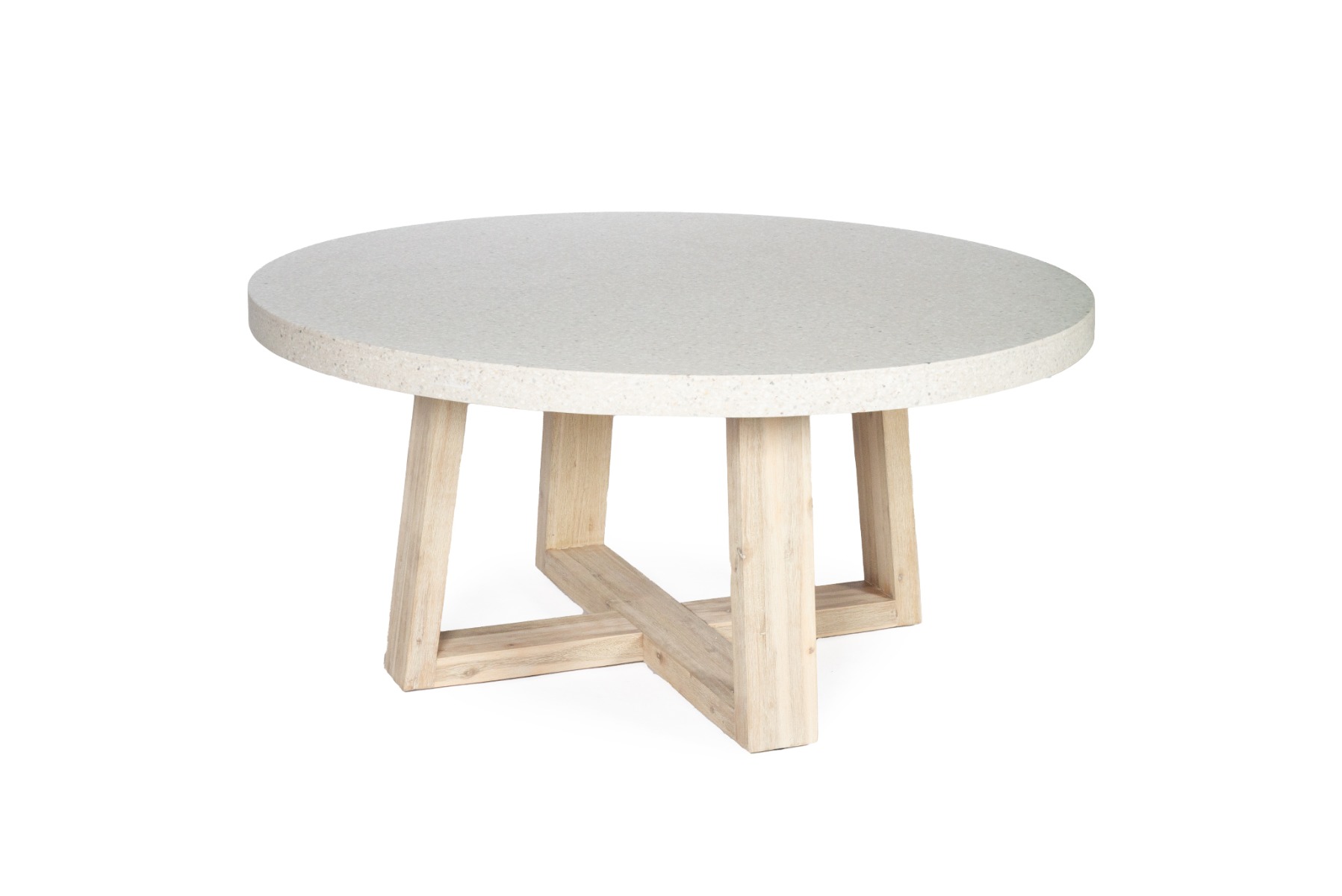 1.6m eTerrazzo Elkstone Round Dining Table – Ivory Coast with Ivory Washed Legs - Image 4