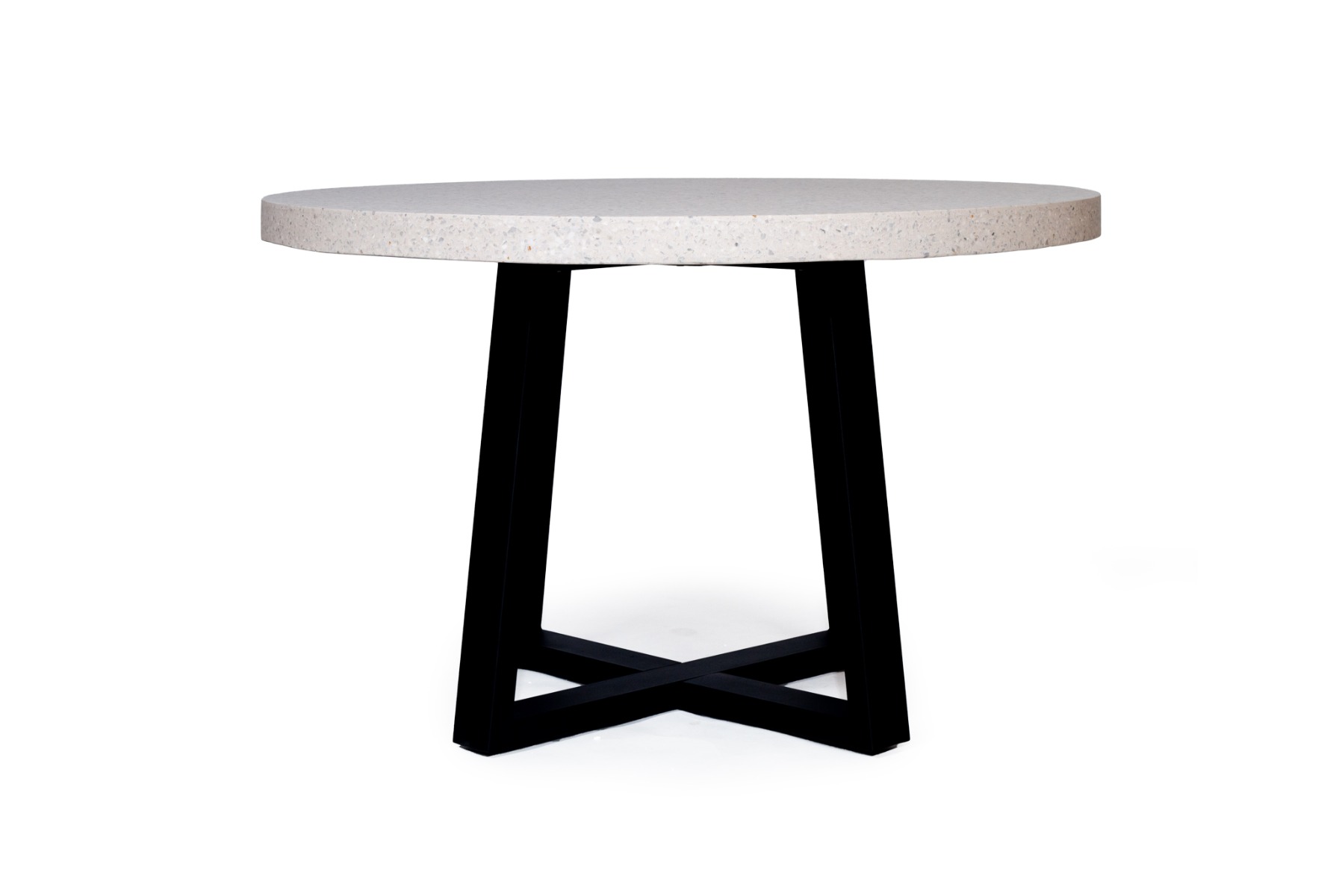 1.2m eTerrazzo Elkstone Round Dining Table – Ivory Coast with Black Powder Coated Legs - Image 4