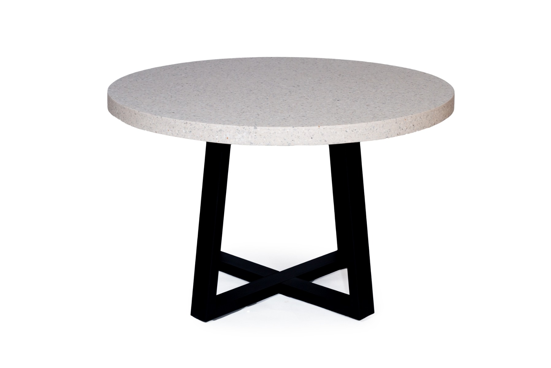 1.2m eTerrazzo Elkstone Round Dining Table – Ivory Coast with Black Powder Coated Legs - Image 5
