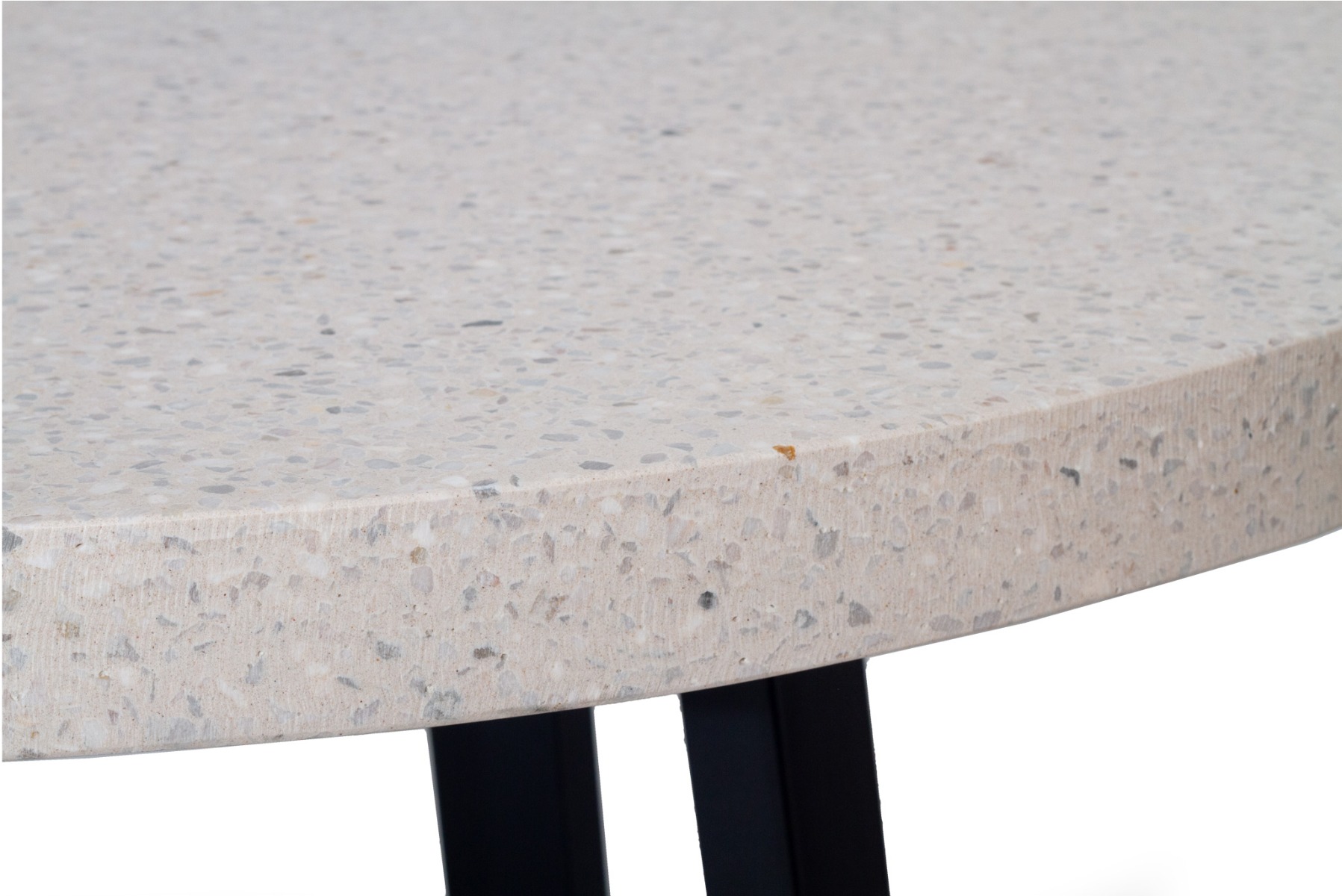 1.2m eTerrazzo Elkstone Round Dining Table – Ivory Coast with Black Powder Coated Legs - Image 7