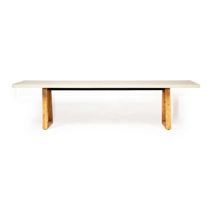 3.0m Sierra Elkstone Rectangular Dining Table – Beige with Light Honey Legs
