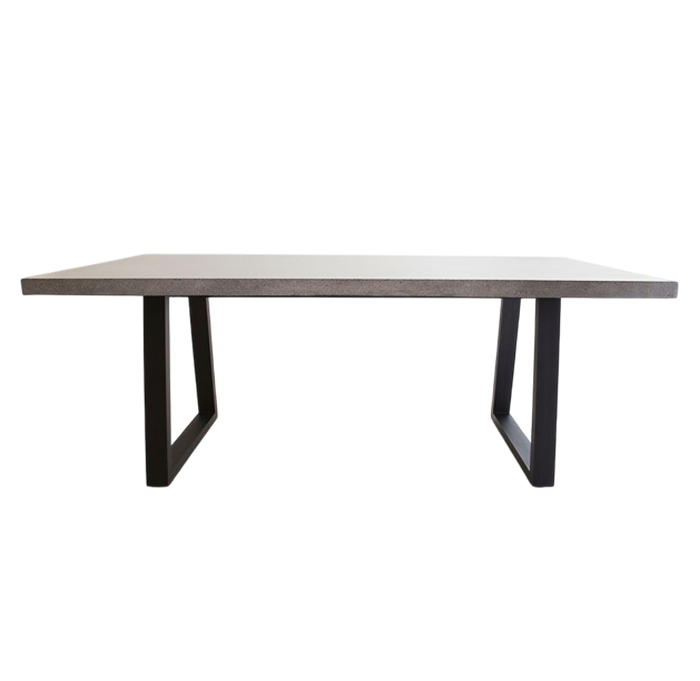2.4m Sierra Elkstone Rectangular Dining Table – Speckled Grey with Black Powder Coated Legs