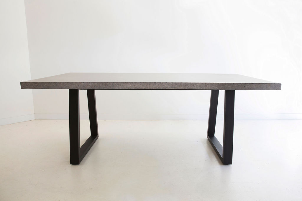 2.4m Sierra Elkstone Rectangular Dining Table – Speckled Grey with Black Powder Coated Legs - Image 5