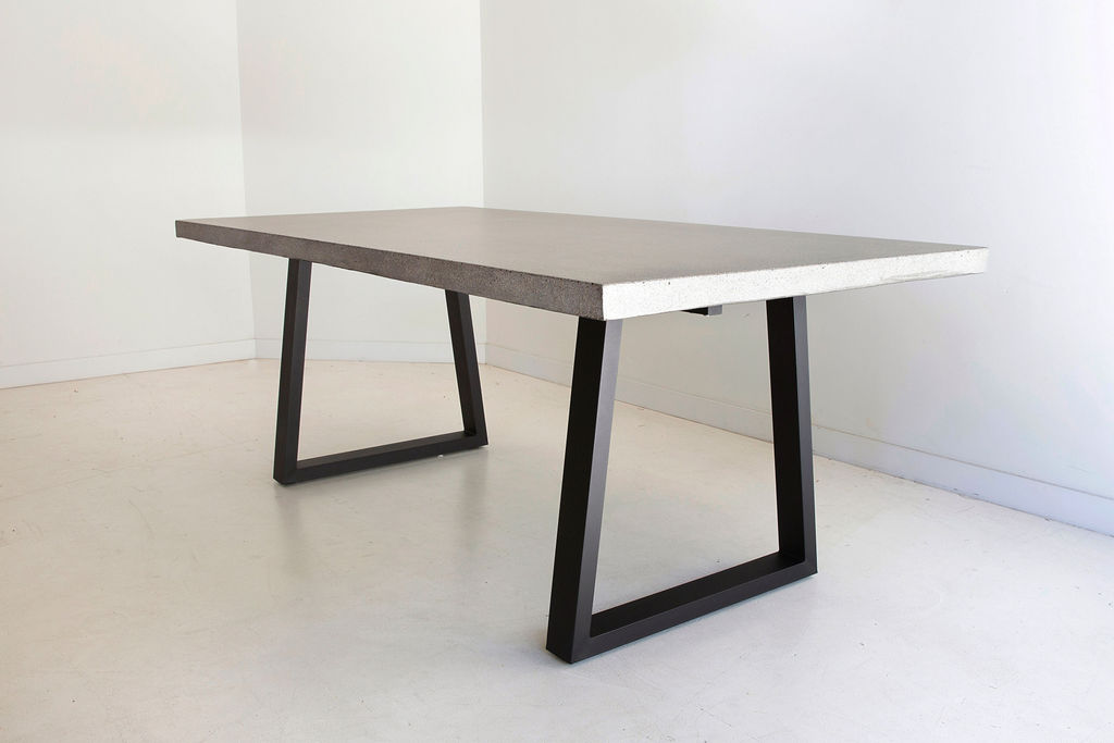 2.4m Sierra Elkstone Rectangular Dining Table – Speckled Grey with Black Powder Coated Legs - Image 6