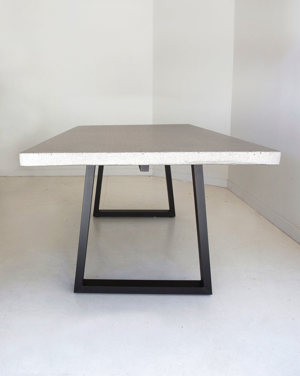 2.4m Sierra Elkstone Rectangular Dining Table – Speckled Grey with Black Powder Coated Legs - Image 12