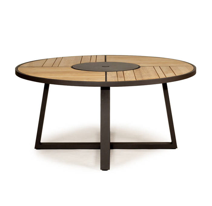 Watego Outdoor Round Dining Table – 1.9m – Asteroid Black (Charcoal) Powder Coated Legs