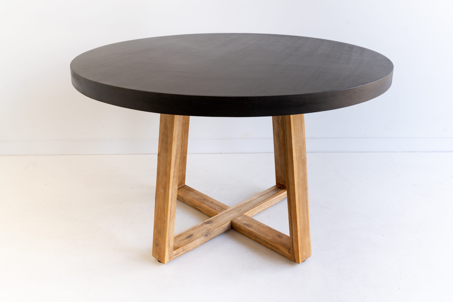 1.2m Alta Elkstone Round Dining Table – Ebony Black with Light Honey Legs - Image 2