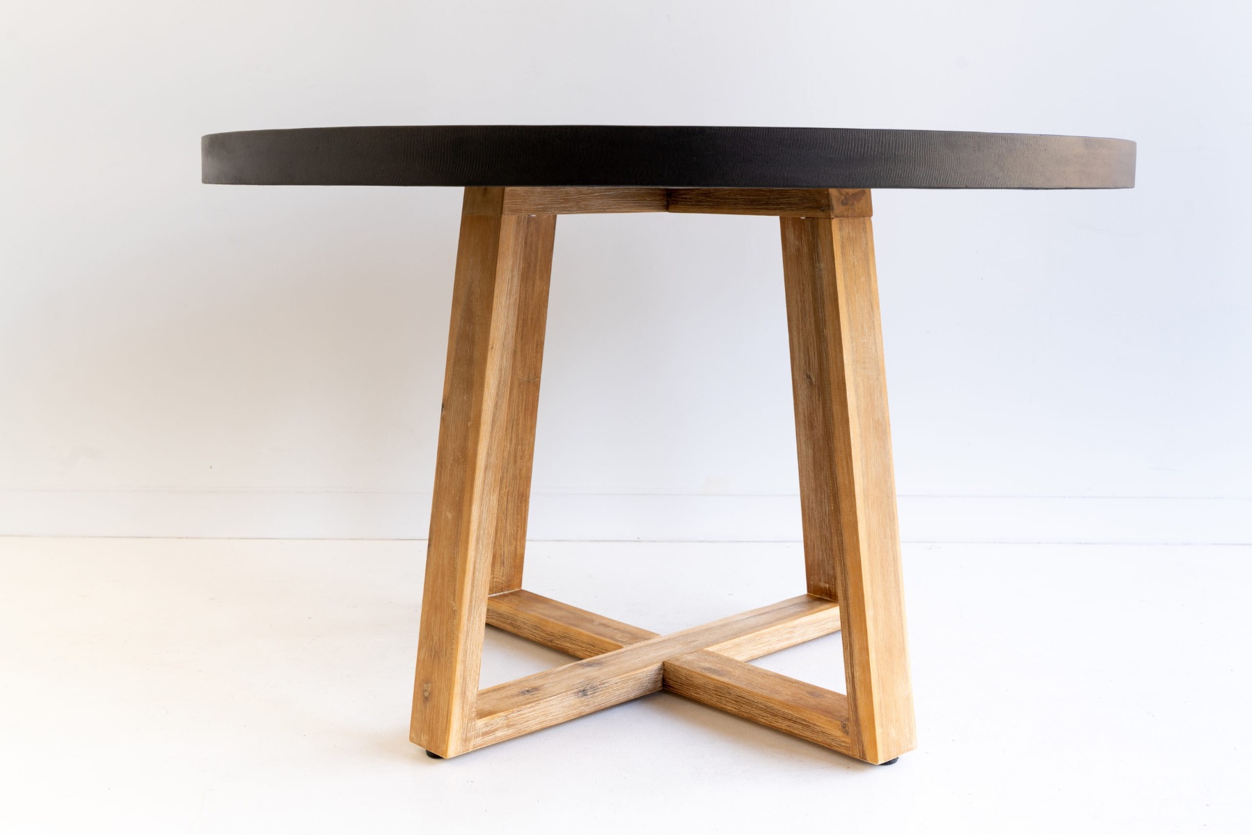1.2m Alta Elkstone Round Dining Table – Ebony Black with Light Honey Legs - Image 8