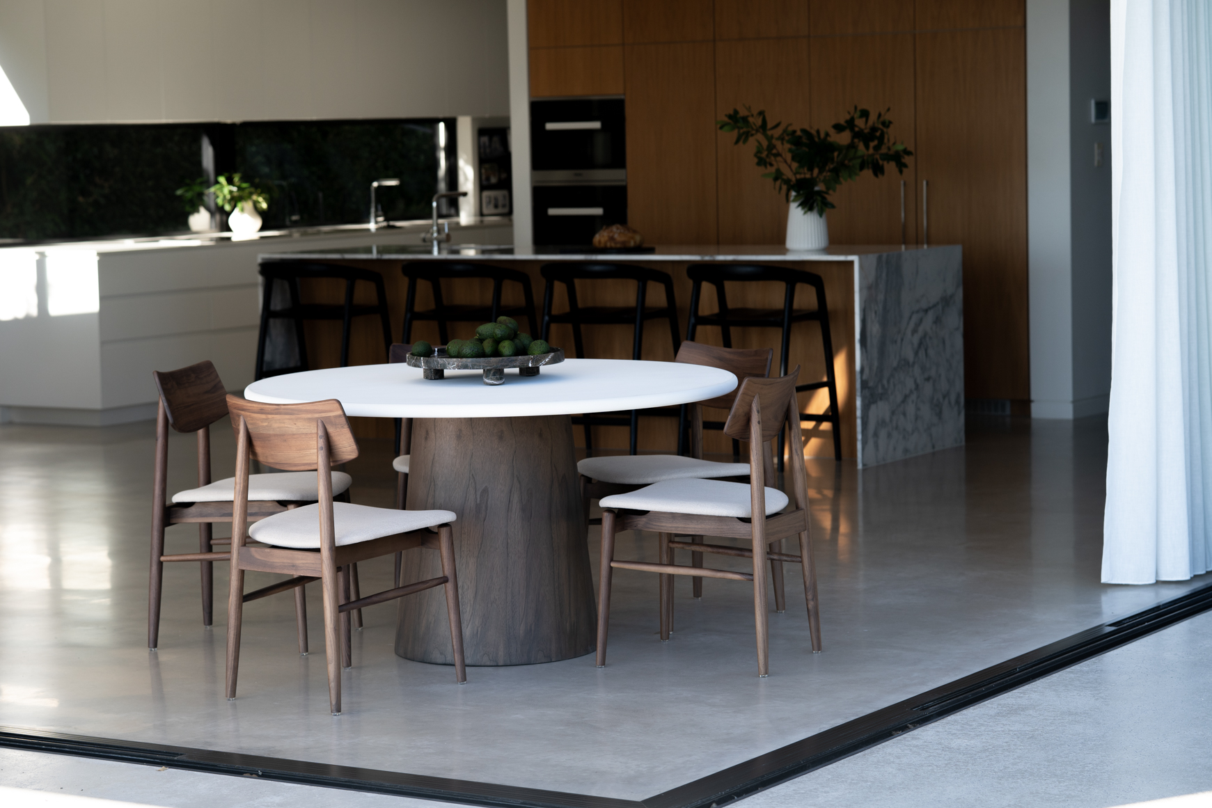 Harlow Dining Table Walnut Base, Width 140cm x Depth 140cm x Height 76cm - Image 2