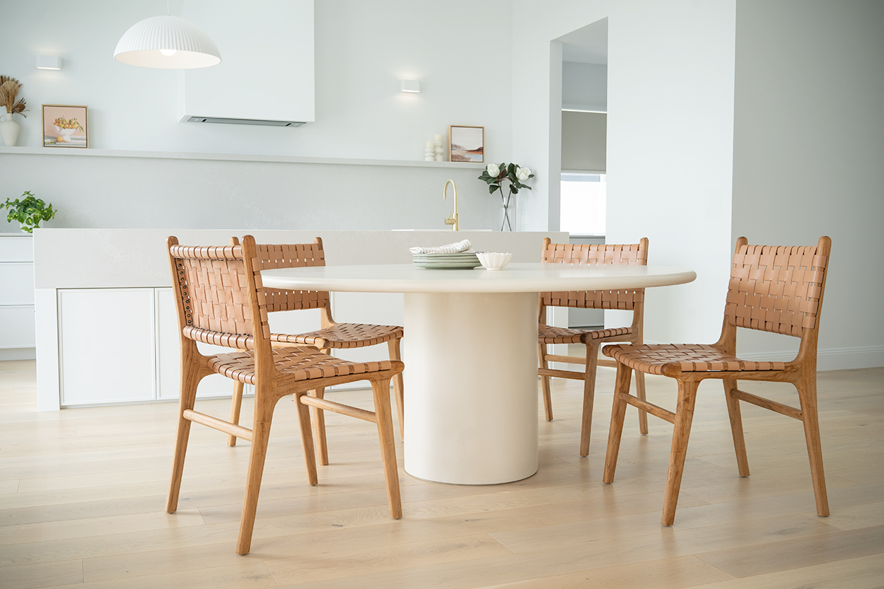 Lorenzo Round Dining Table Latte, DIA 140cm x H 75cm - Image 9