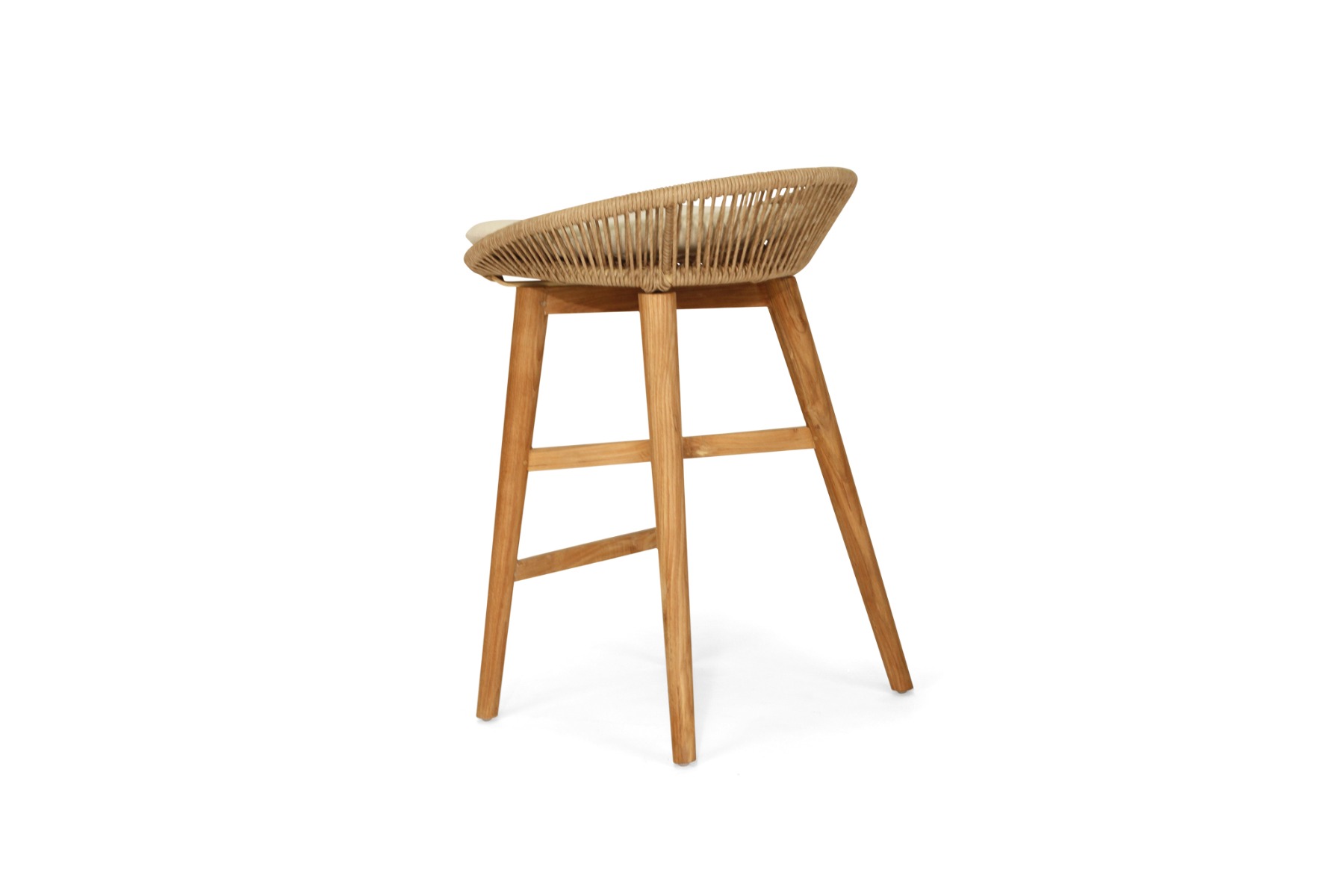 Taylor Backless Counter Stool Indoor/Outdoor Natural, Width 51cm x Depth 52cm x Height 76cm - Image 5